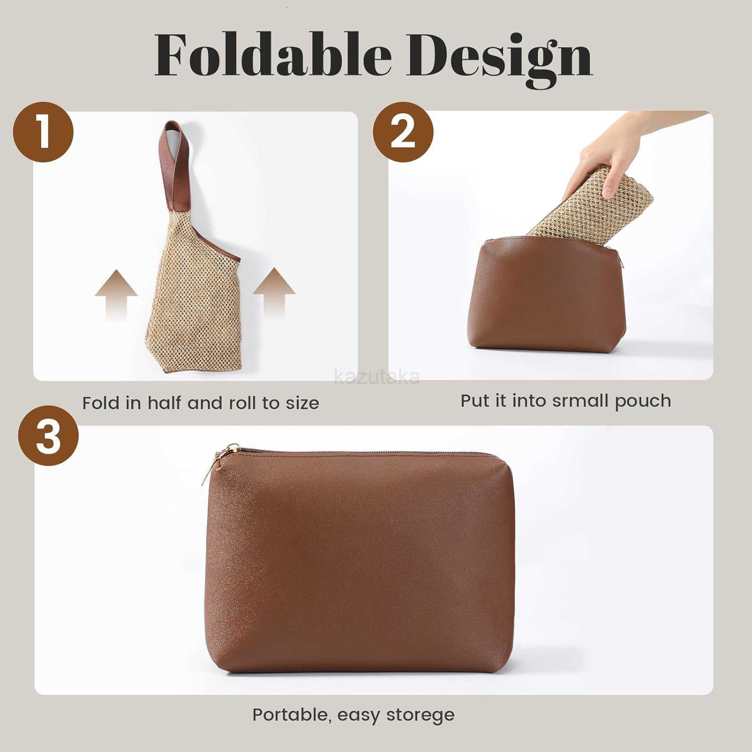 Straw Beach Bags for Women Beach Bags for Women Mesh Tote Bag Leather Hobo Purse with Pouch for Vacation Travel Essentials Z250922