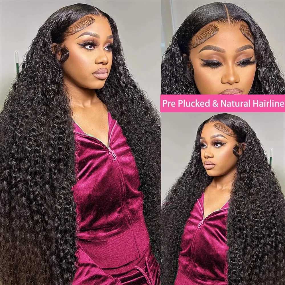 250 Density 13x6 Kinky Curly HD Lace Frontal Wigs Brazilian 30 40 Inch Water Deep Wave 13x4 Lace Front Human Hair Wig For Women C250922