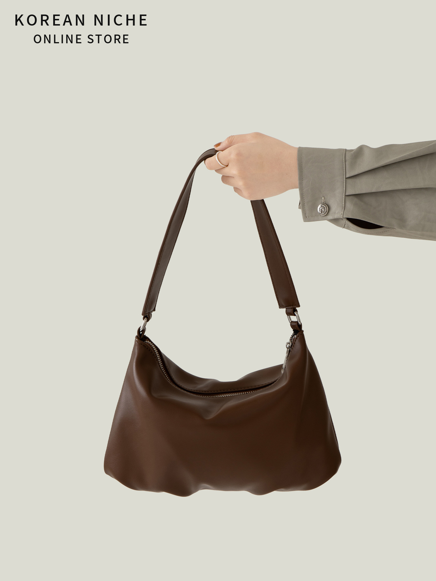 Korean-Style Niche Design High-End Soft Leather Underarm For Women New Style Fashionable Versatile Simple Trendy Handbag And Shoulder Bag