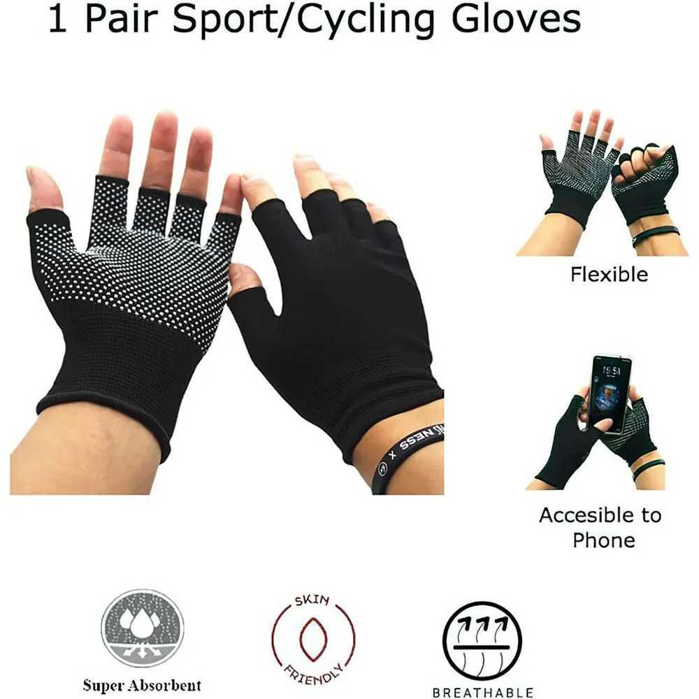 1 Pairs Bicycle Fingerless Gloves Lightweight Sunscreen AntiSlip Riding Outdoor Workout Gloves Fitness Cycling Motorcycle J250922