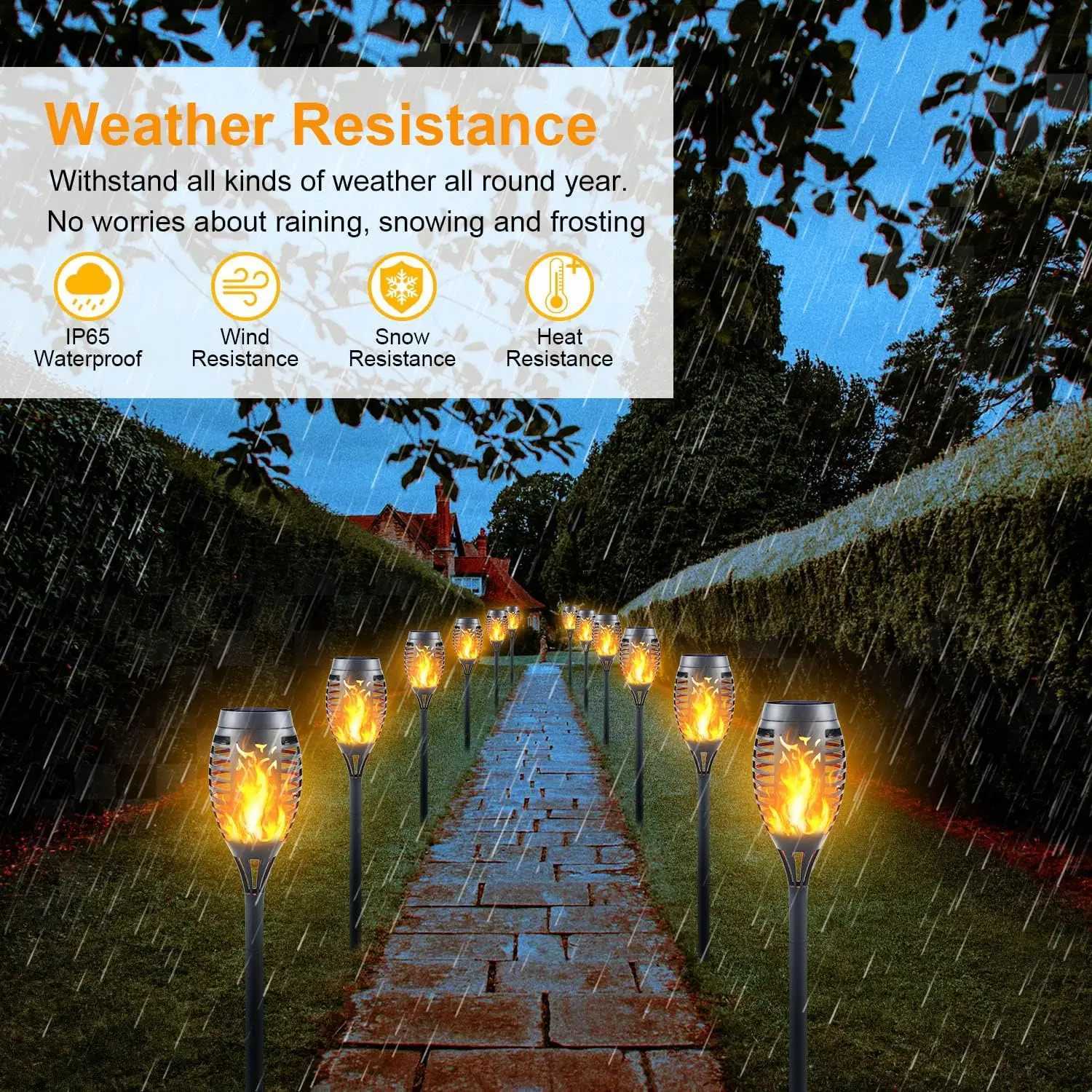 12LED Solar Flame Torch Light Flickering Light Waterproof Outdoor Garden Decoration Landscape Lawn Path Yard Patio Floor Lamps C250922