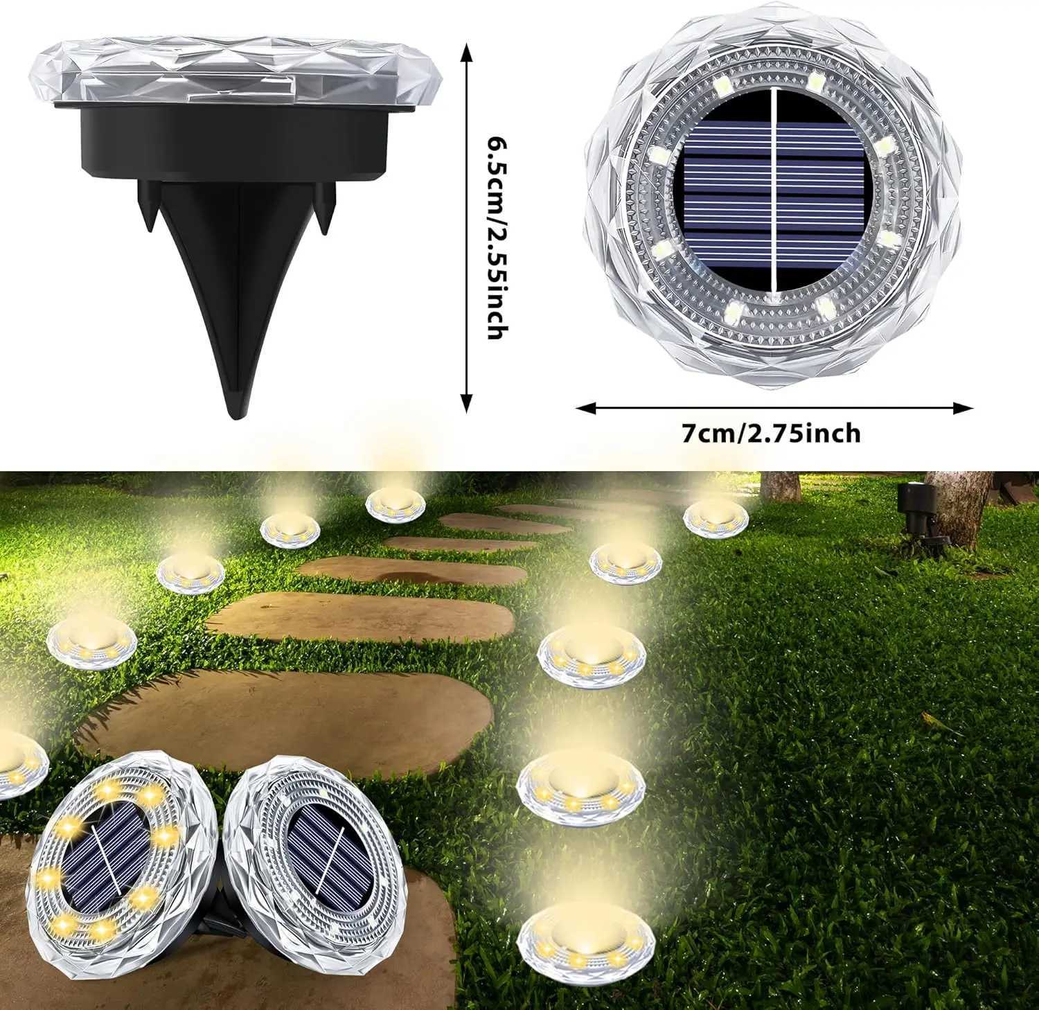 48PCS Solar Lawn Lights Outdoor 8 LED Solar Underground Lamp Waterproof Solar Buried Light for Garden Patio Pathway Landscape C250922