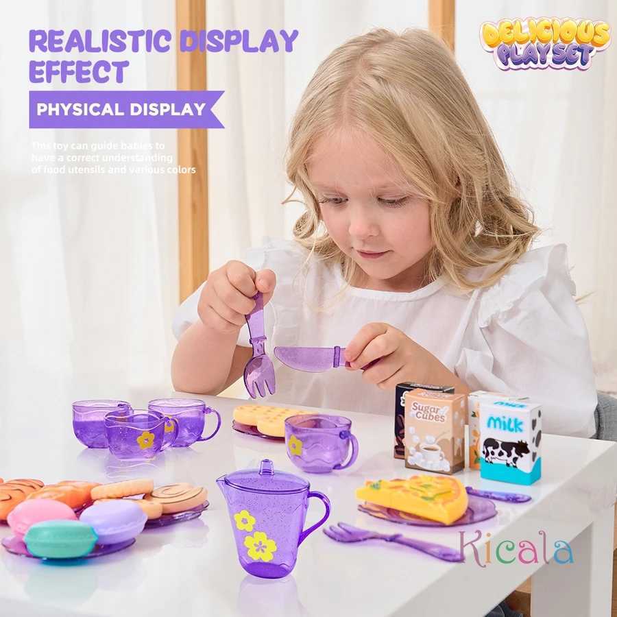 Girls Toys DIY Pretend Play Toy Simulation Tea Food Cake Set Play House Kitchen Afternoon Tea Game Toys Gifts For Children Kids C250922
