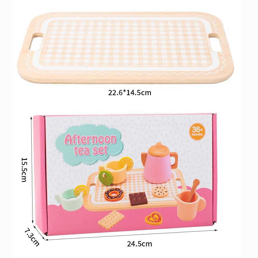 Montessori Wooden Tea Party Set for Kids Pretend Play Food Toy Set Kitchen Accessories Tea Time Party with Play Food for Girls C250922