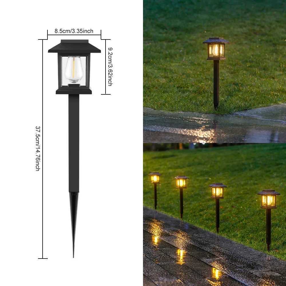 Solar Powered Outdoor Garden Stake Light LED Tungsten Filament Lamp for Villa Yard Lawn Landscape Lighting Decor Halloween Gift C250922