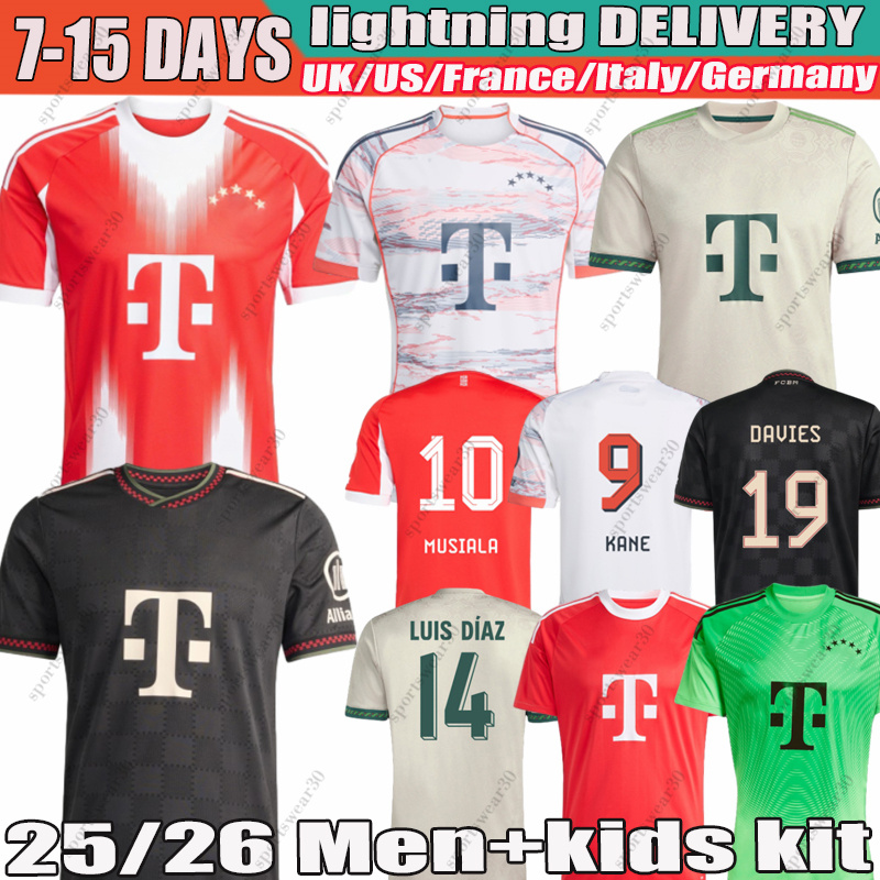 bayerns FC 25 26 Luis Diaz KANE MUSIALA KIMMICH bayernmunich 25 26 Soccer Jerseys N.JACKSON Davies de Ligt J. Davies GORETZKA Gnabry football Shirt Men Kids kit jersey