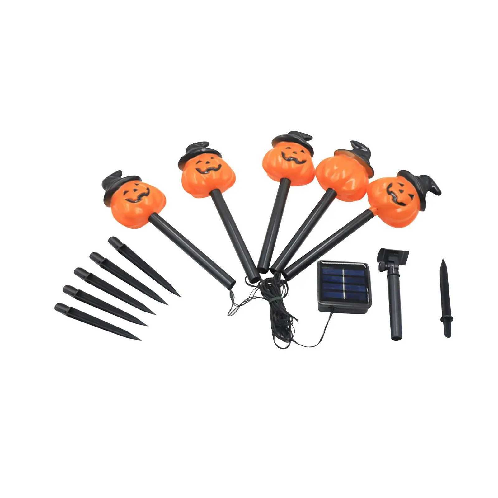 5PCS Solar Halloween Pumpkin Lawn Lamp Outdoor Waterproof Garden Lights Decoration Landscape Lighting For Festive Yard Walkway C250922