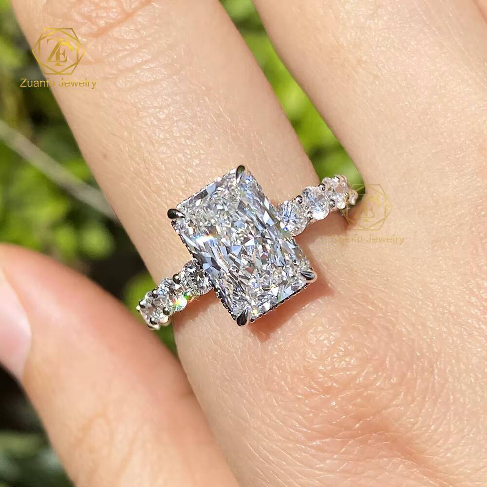 IGI Certified HPHT CVD Lab Grown Radiant Cut Diamond 3 Carats 18K 14K Real Gold Jewelry Engagement Wedding Ring for Women