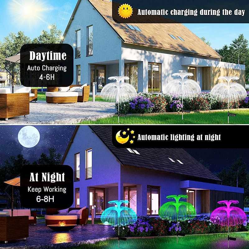 Outdoor LED Garden Lights Waterproof Solar Jellyfish Decor Pathway Lights For Landscaping Patio Lawn Yard C250922