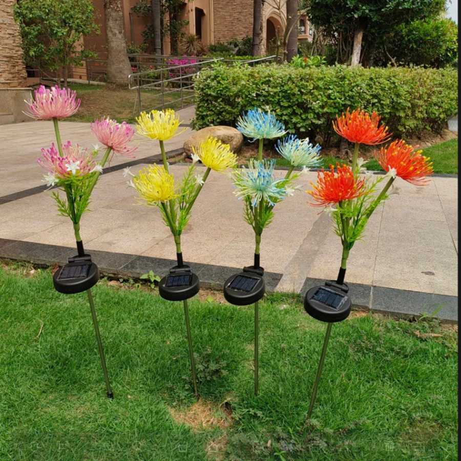 Solar Led Simulation Flower Ground Plug Light for Outdoor Courtyard Decoration Lawn Light C250922