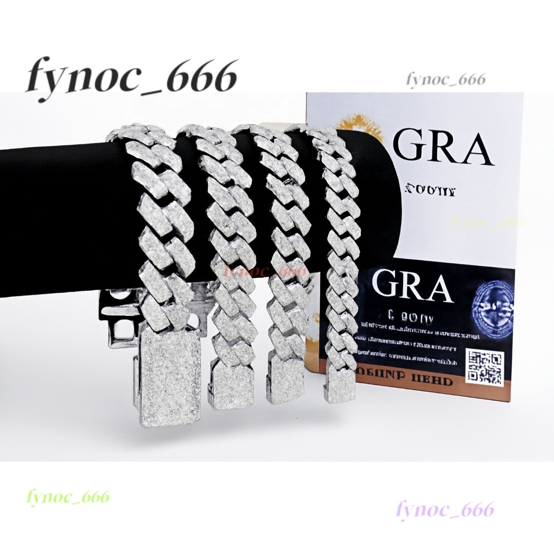 Unisex Solid 925 Silver Cuban Link Chain Heavy Hip Hop Accessory Gift Moissanite Necklaces