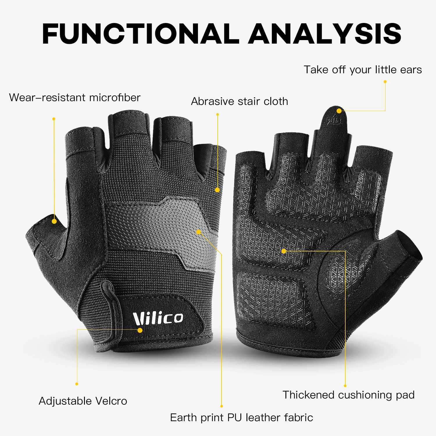 Half Finger Gloves Gym Fitness AntiSlip Women Men Gel Pad Gloves Gym Cycling Fingerless Gloves Bicycle Accessories J250922