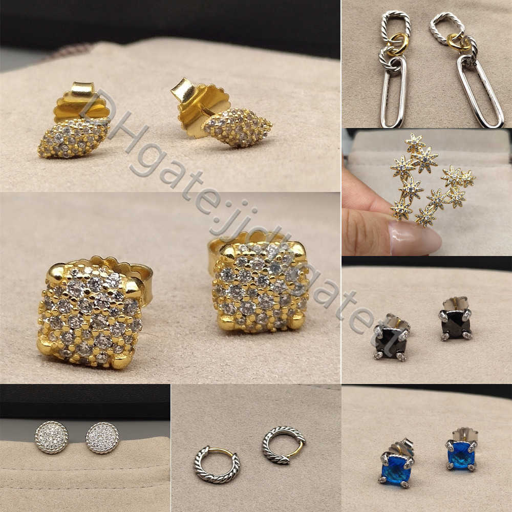 Luxury Stud Earrings for Women S925 Silver Plated Sparkling Crystal Designer Diamond Round Party Jewelry