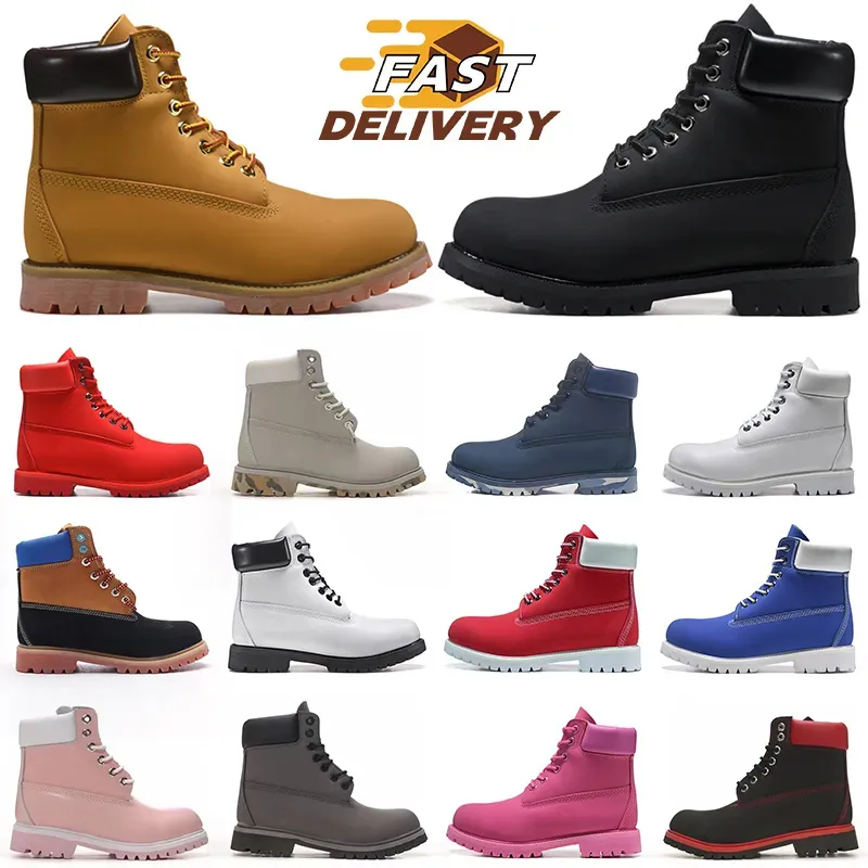 Designer boots women shoes winter genuine leather boot lace on platforms climb waterproof ankle classic martin shoe men boots winter warm sliders without the box
