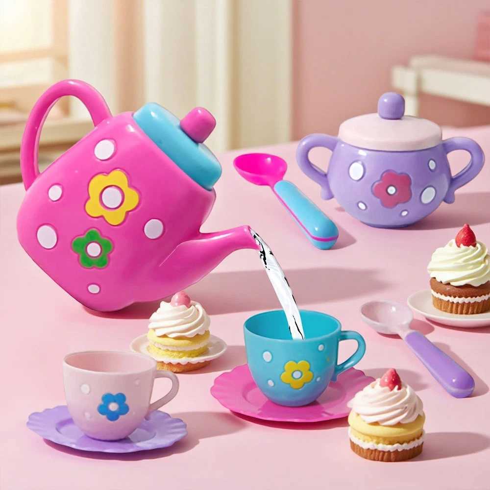Tea set for girls tea party set tea set for kids including kettle cookies food for kids gifts for boys and girls C2509221