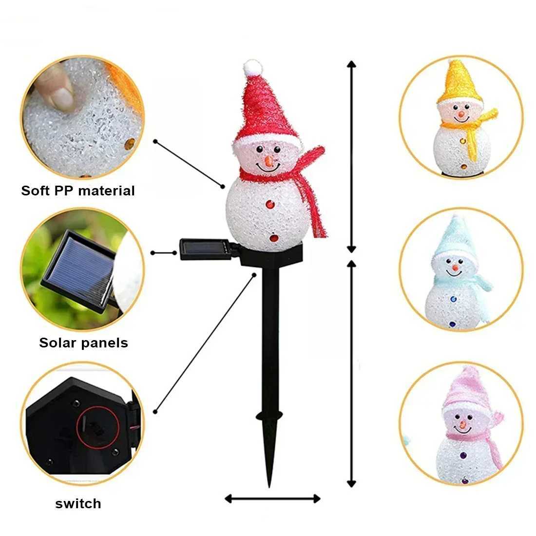 Solar Christmas Snowman Lawn Lights No Bill Outdoor Indoor Villa Lawn Garden Decorative Atmosphere Led Lights C250922