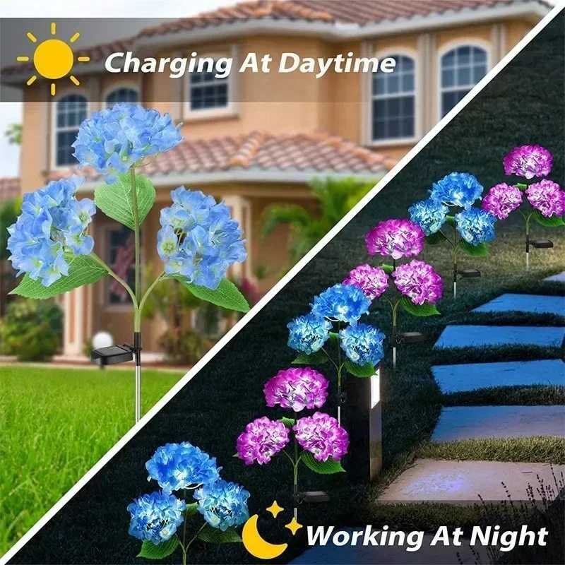 Outdoor Solar Lamp Simulated Flower Rose Sunflower LED Lawn Lamp Garden Summer Camping Wedding Party Landscape Lighting Decor C250922