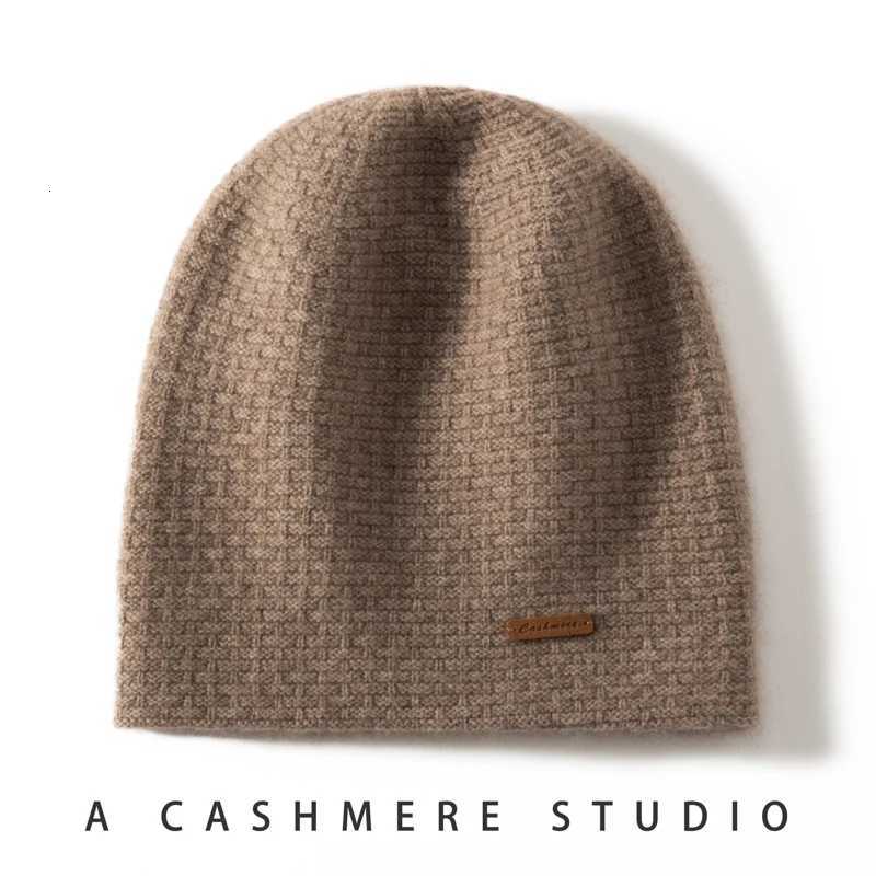 High Quty 100 Cashmere Knitted Hat for Wen Casual Beanie Hats La Thick Cashmere C Winter Soft Warm Outdoor Solid C Y250920