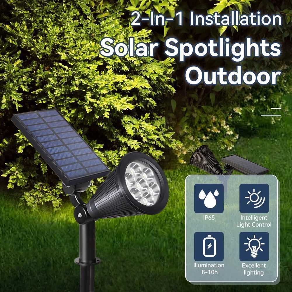 Outdoor Solar Lights Home Garden Patio Walkway Lawn Waterproof Led Solar Lamp Spotlight Decorations Energy Yard Lantern Lighting C250922