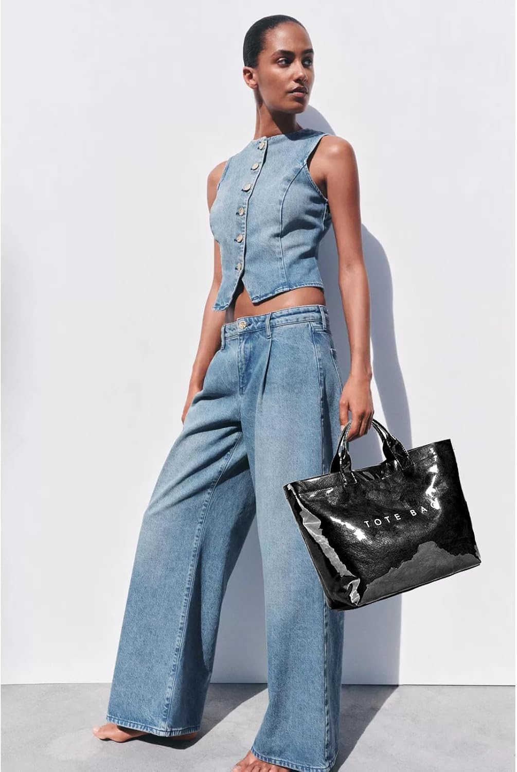 Large Tote Bags for Women PVC Clear Totes Bag Plastic Carry All Bag Kraft Paper Shoulder Handbag Hobo for Work Travel Z250922