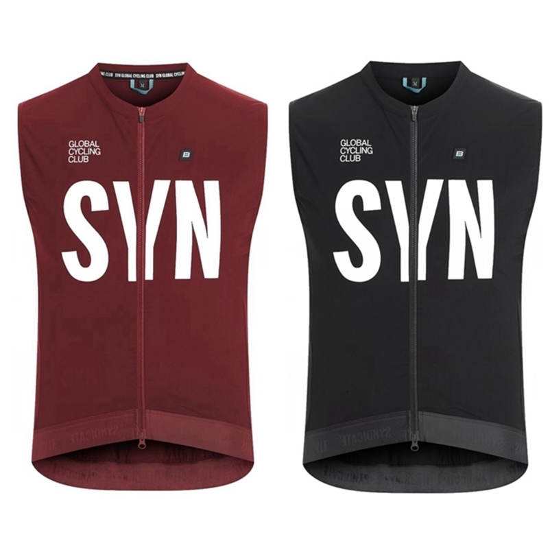 SYN 2 color wine red and black Unisex Riding Bicycle Vest Mens Windproof Cycling Gilet MTB Road Bike Gilet de vlo 250920