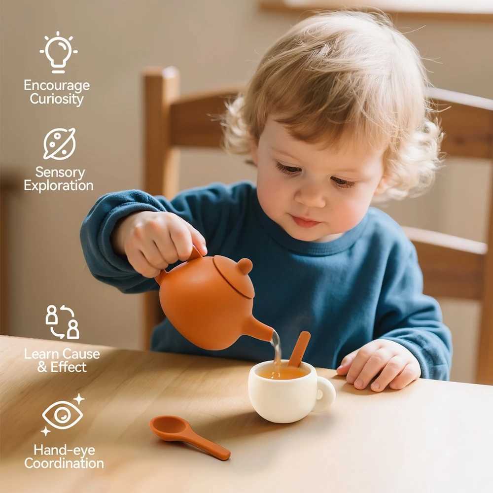 Wooden Afternoon Tea Set ToysEarly Educational Toys for ToddlersKitchen Accessories Afternoon Tea Party Food Play Girls Toys C250922