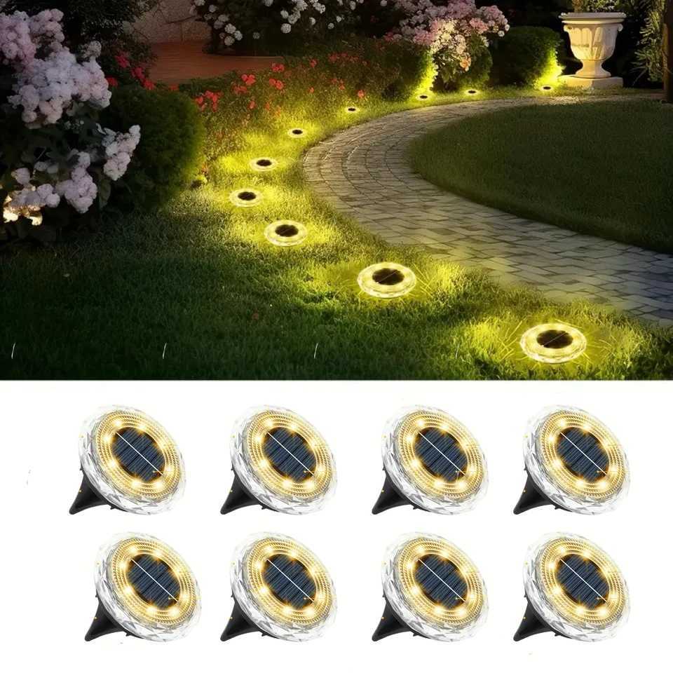 48PCS Solar Lawn Lights Outdoor 8 LED Solar Underground Lamp Waterproof Solar Buried Light for Garden Patio Pathway Landscape C250922