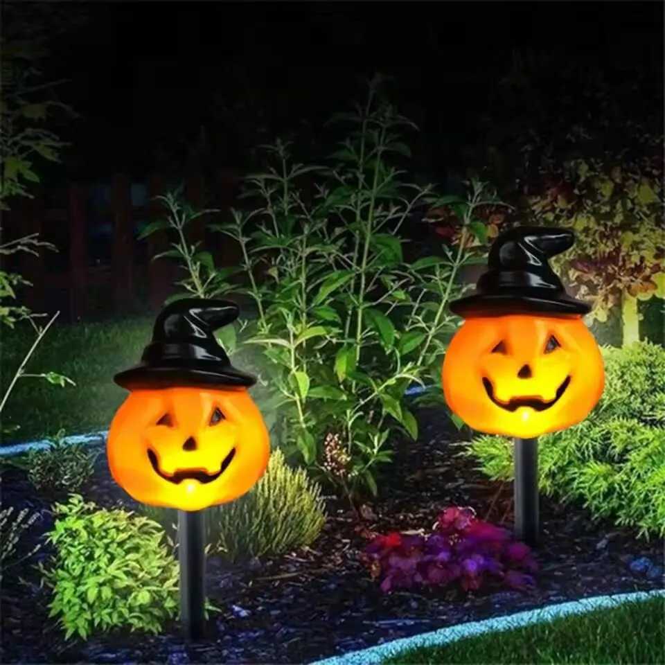 5PCS Solar Halloween Pumpkin Lawn Lamp Outdoor Waterproof Garden Lights Decoration Landscape Lighting For Festive Yard Walkway C250922