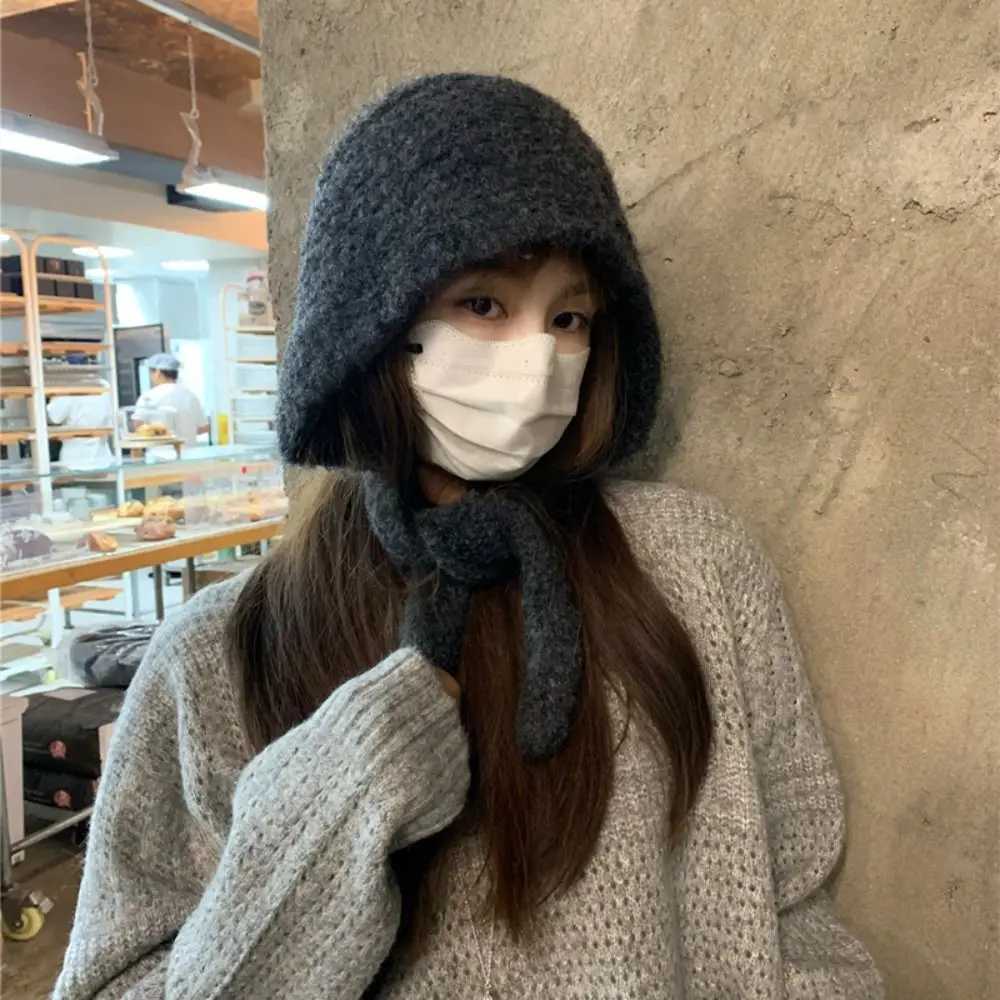 Winter Warm P Earmuffs C Thicke Windproof Knitted Beanies Bonnet Cold Protection Soft Pr Hat Autumn and Winter Y250920