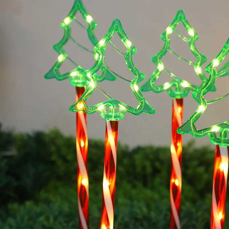 5pcs Christmas Tree Solar Plug Lights For Garden New Year Decoration Festive Atmosphere Light Lawn Lights Driveway Decor C250922