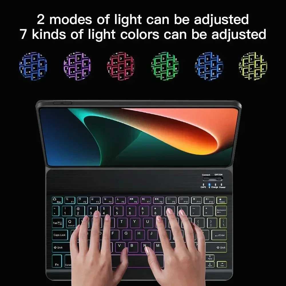 Tablets Keyboard Case for Redmi Pad 2 2025 Cover for Redmi Pad 2 11 inch 2025 Teclado Cover Rainbow Backlit Keyboard Case Z250922