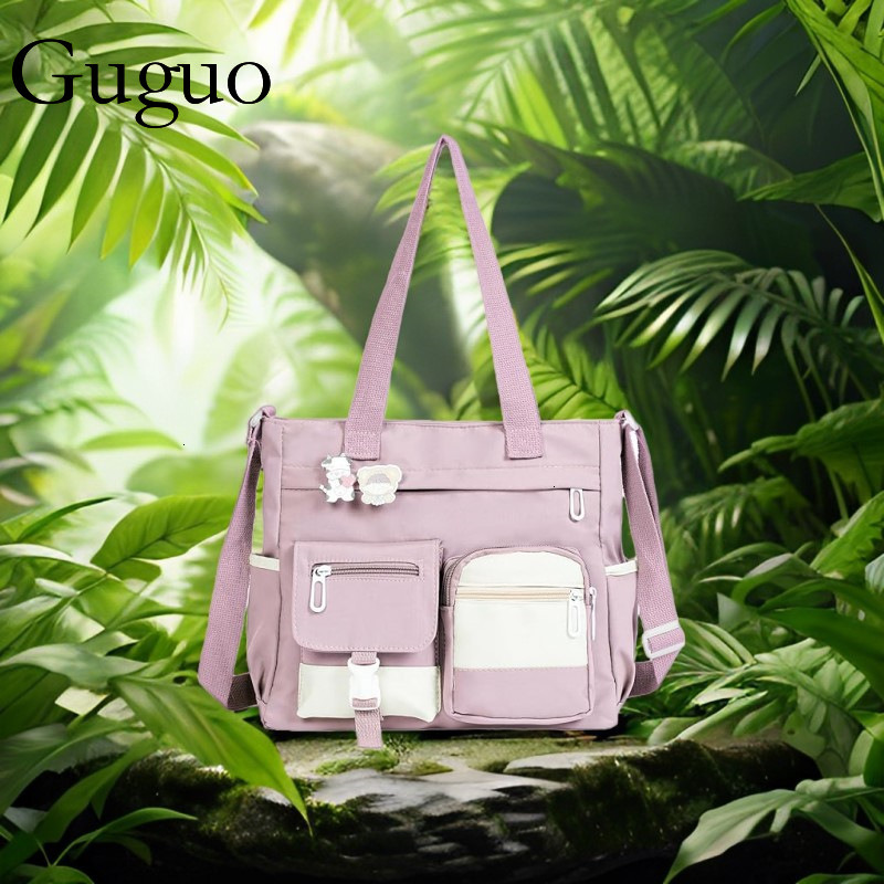 Guguo Designer Bag Large Capacity Canvas Bag Women, Crossbody, Luxury Bag Ins Style, Japanese Style, College Student, Shoulder Bag, Versatile, Artisti