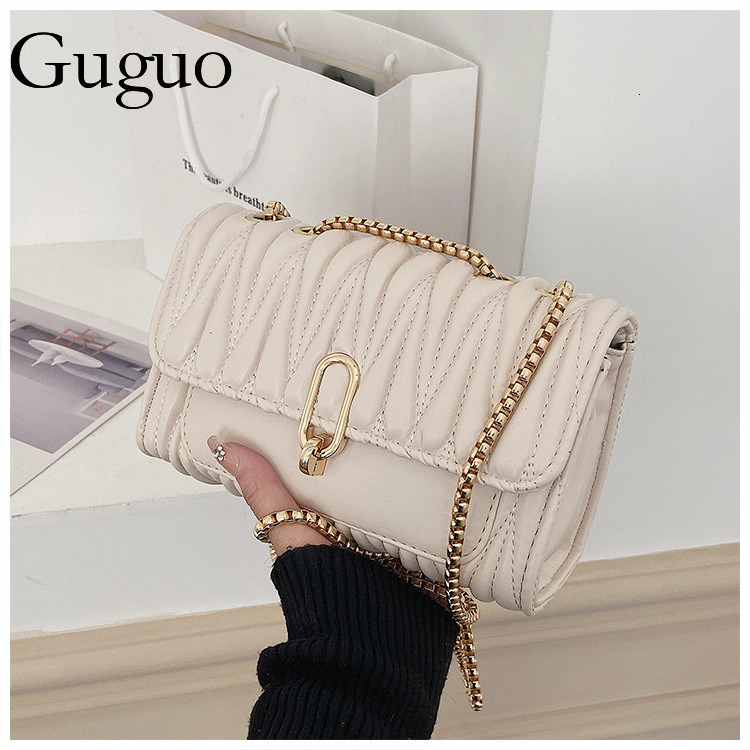 Guguo Luxury Bag Designer Bag Trendy Women's Bags 2025 New Fashion Versatile Crossbody Bag Wrinkled High-end Popular Handbag