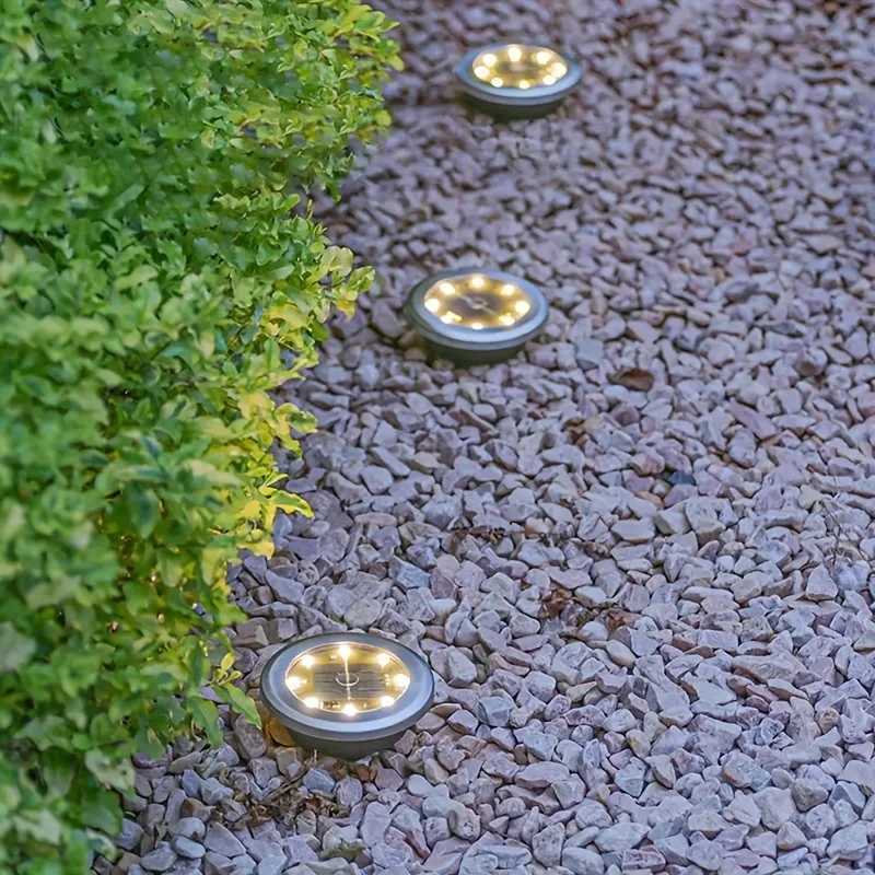 8 Pcs 8LED Solar Power Disk Light Outdoor Garden Solar Underground Light Deck Light Spotlight Buried Solar Led Lamp C250922