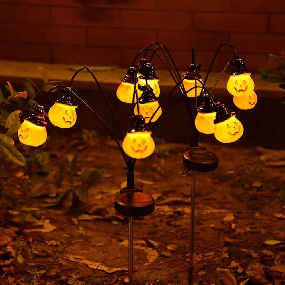 Halloween Solar Pumpkin Pathway Lamp Scary Solar Pathway Markers Lights Festival Theme Waterproof Outdoor Holiday Party Supplies C250922