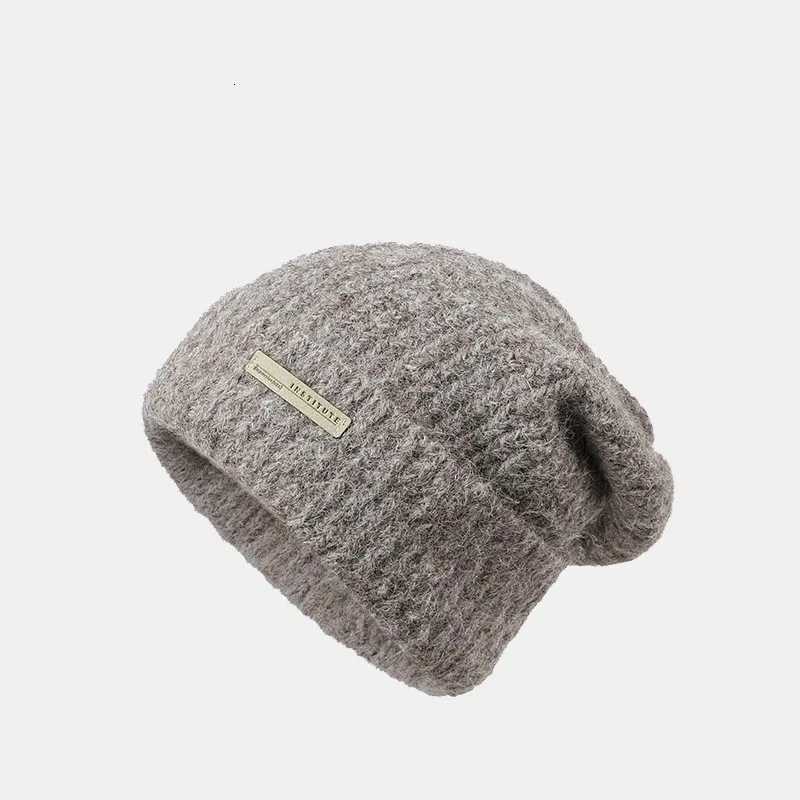 Big round coarse woolen hat children autumn and winter loose warm e cold hat big face show face small knitted ear c Y250920
