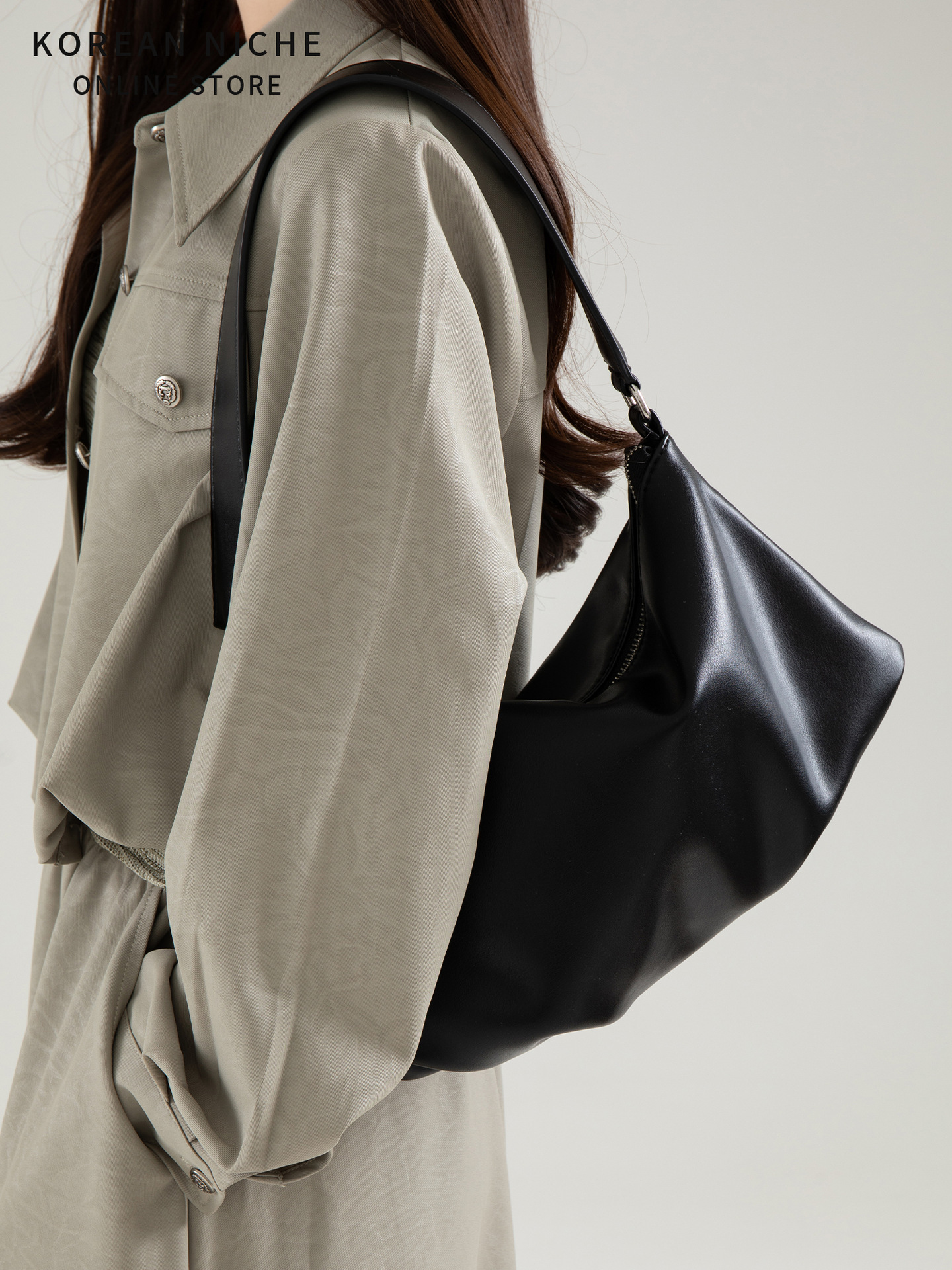 2025 Korean-Style Niche Design High-End Soft Leather Underarm For Women New Style Versatile Simple Trendy Handbag And Shoulder Bag