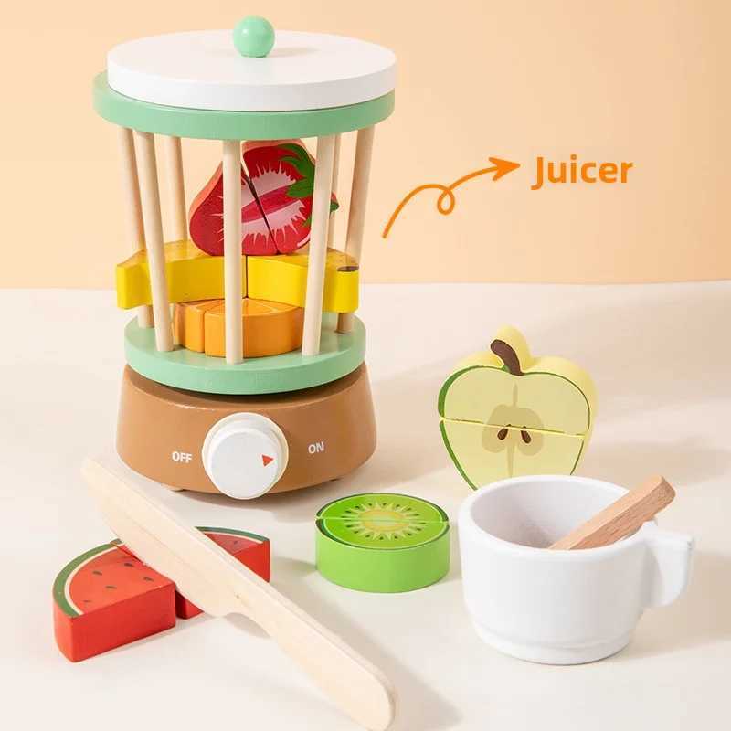 Childrens playhouse wooden toys simulation juicer coffee machine blender bread machine creative building blocks C250922