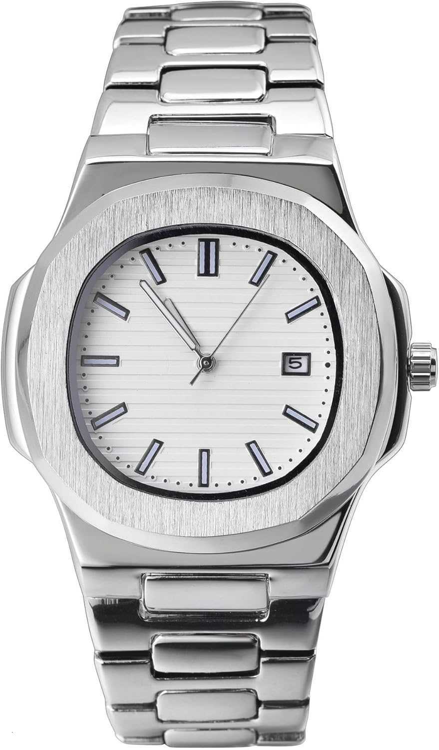 Wrist Watches for Men Nautilus Stainless Steel Quartz Movement Date Luxury Diamond Style Mens Luminous Hands Casual Business Watches Z250922