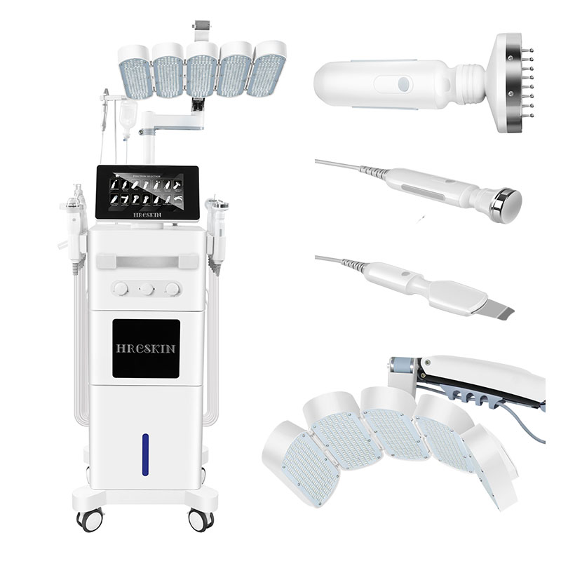 Salon Use Vertical 14 In 1 Hydra Microdermabrasion Vacuum Blackhead Removal Face Cleaning Facial Machine With Pdt Led Facial Oxygen Machine