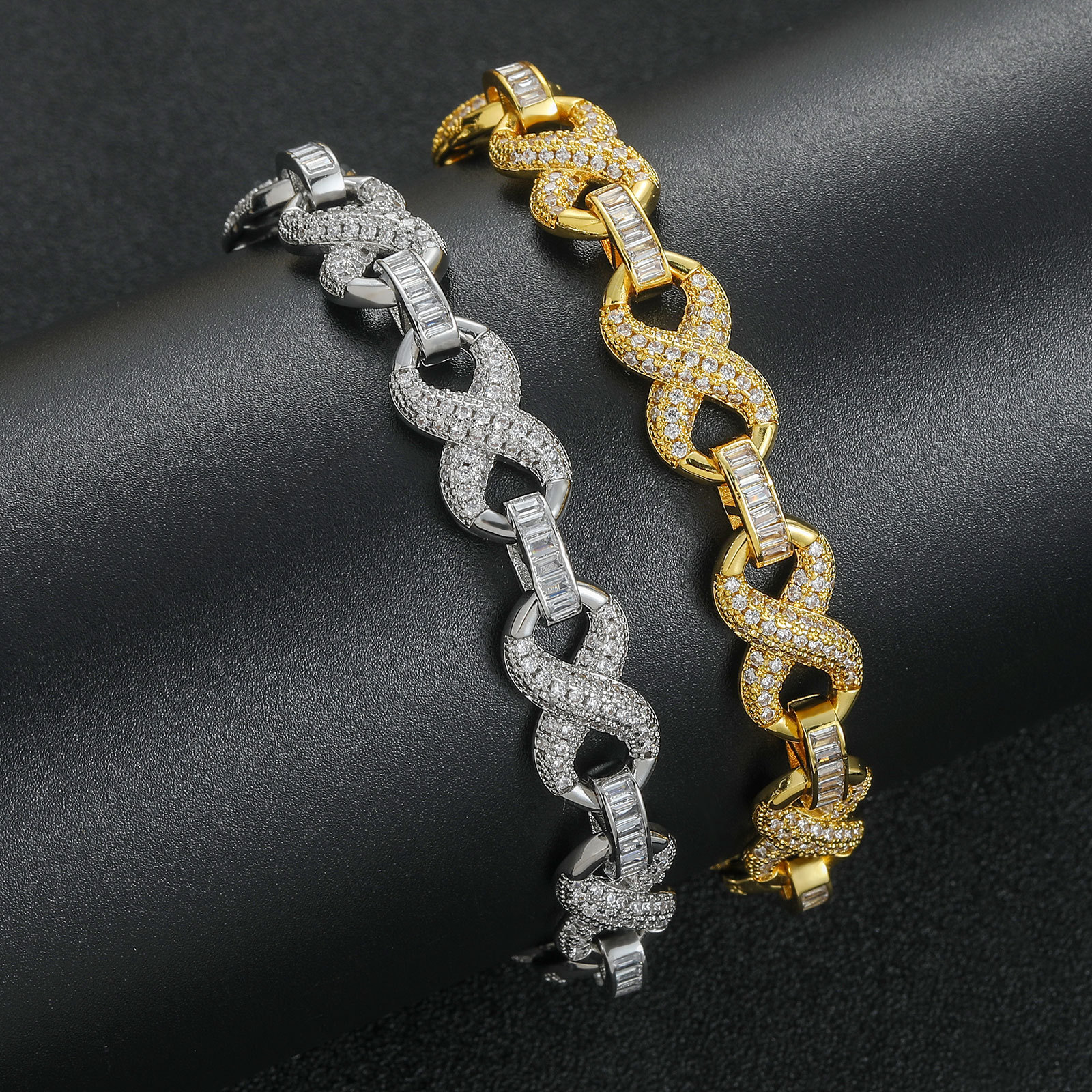 10mm Bracelet 8-Character Infinity Personalized Cuban Chain Unisex Niche Hip-Hop Accessories - view 3