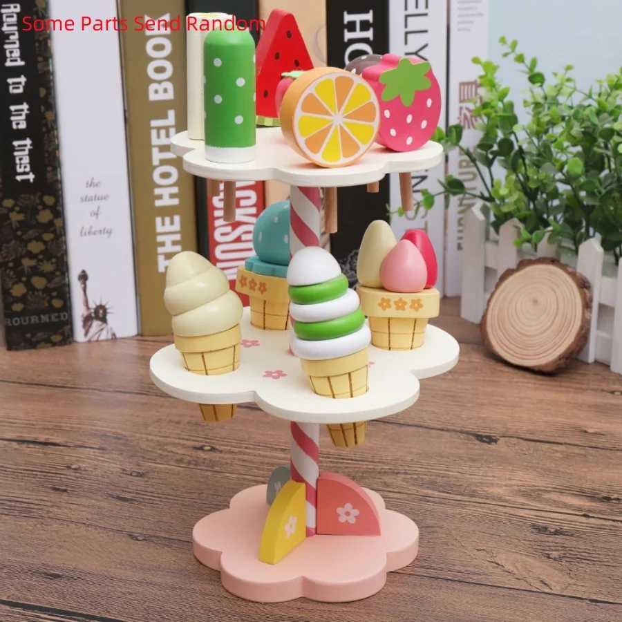 Wooden simulation ice rack sweet cone family early CHIldhood education enlightenment interest cultivation toys C2509221