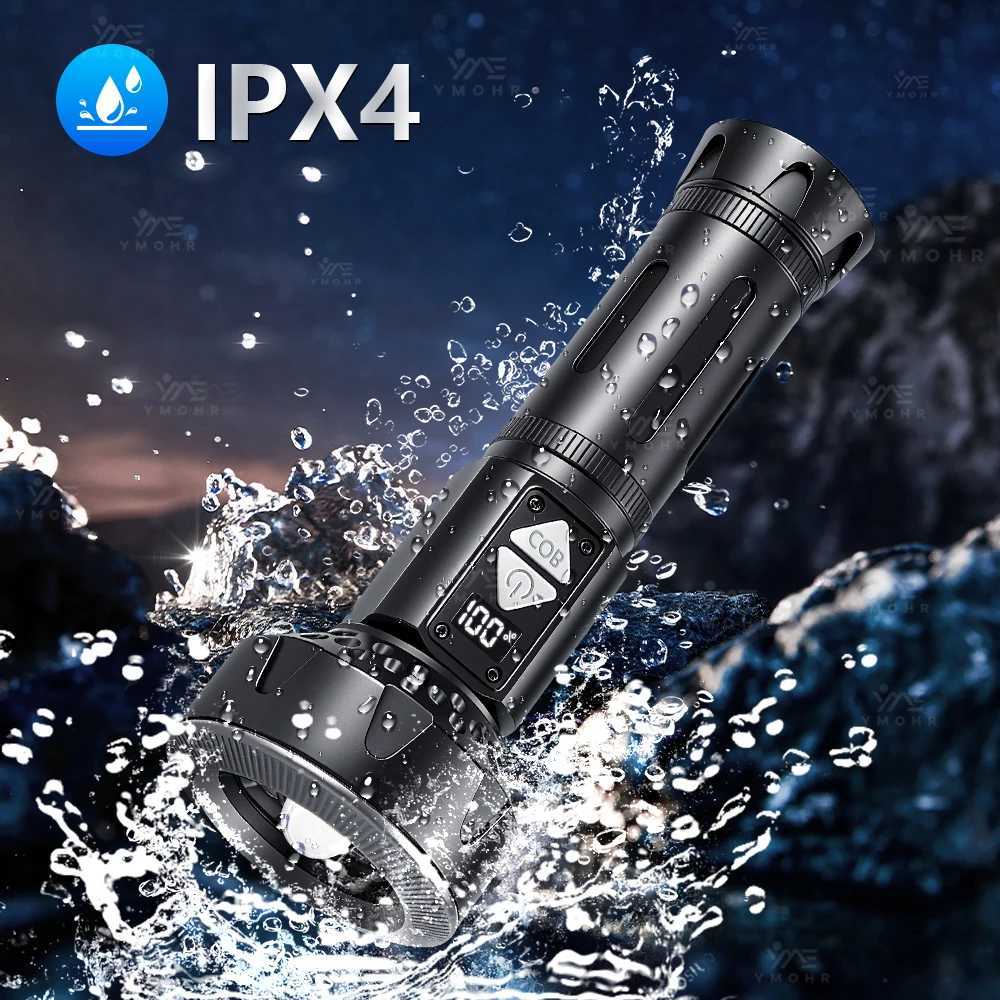 Powerful Flashlight 6000000LM Waterproof USB Rechargeab Powerful Torch Digital Display Magnet Base Hiking Climbing ergency Y250922