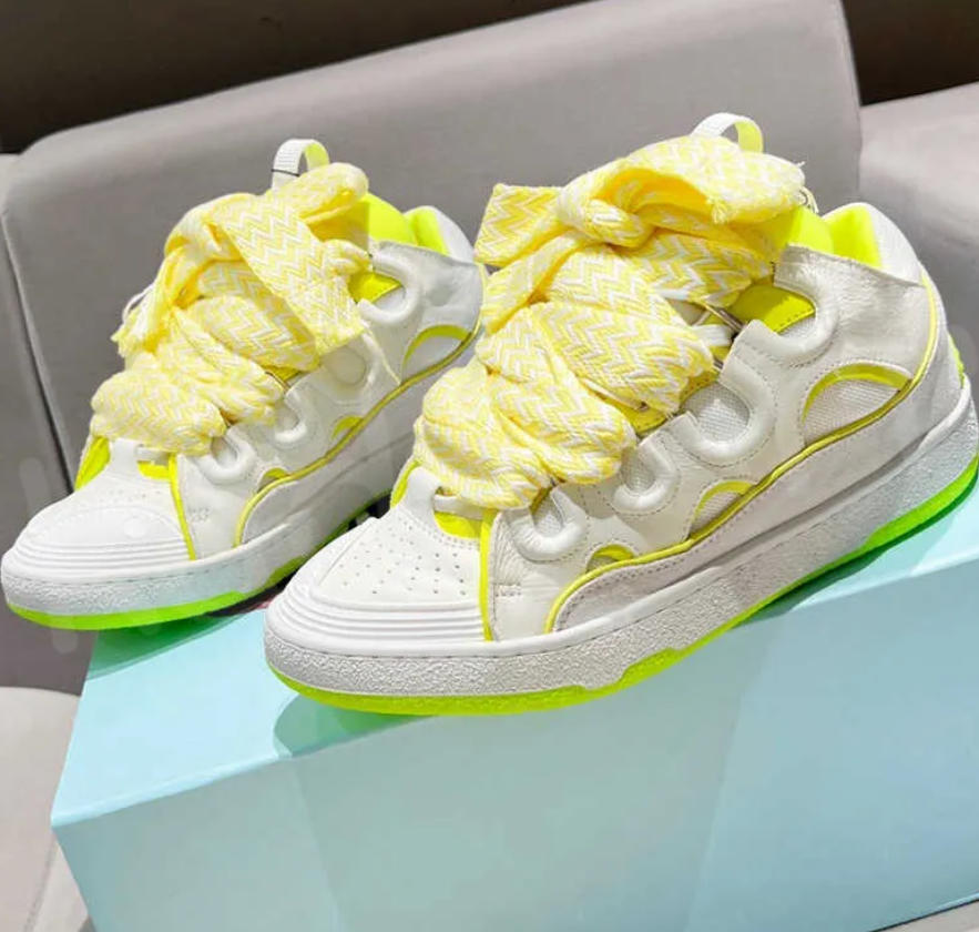 2025 Designer Shoes Leather Trainer Curb White Beige Pink Black Grey Multicolor Blue Dark Green Light Graffiti Men Women Sneakers Size36-45