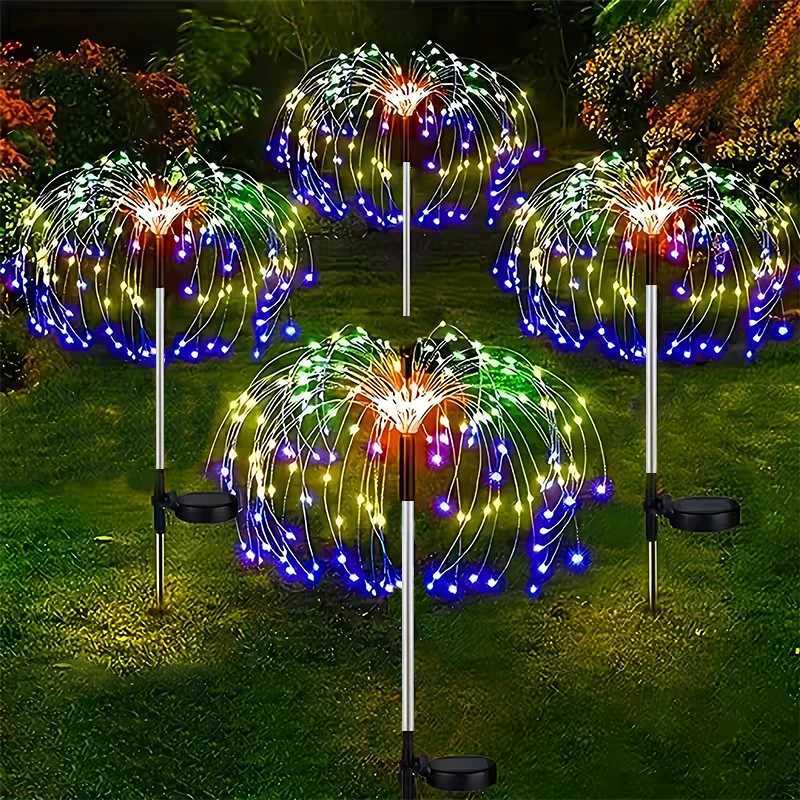 NEW 200LEDS Solar Powered Firework Lights LED Copper Wire Fairy Lights Lawn Pathway Garden Decoration C250922