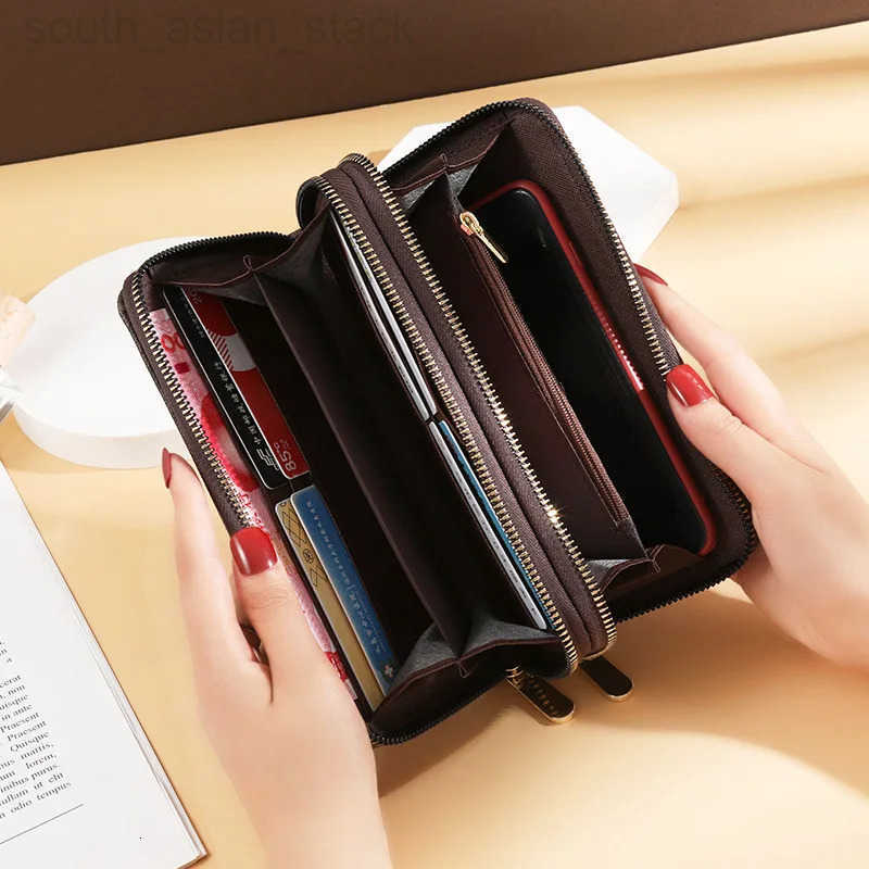Long Wallets for Women Double Zipper Clutches Purse with Big Letter Wristlet Wallet Phone Holder Card Holder Lady Fashion Z250922