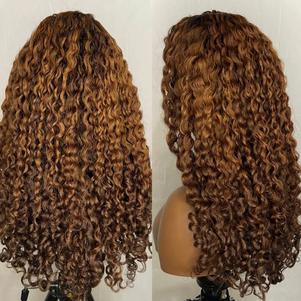 Highlight Wig Human Hair Curly Wigs 13x4 13x6 HD Lace Frontal Wig Brazilian Hair Glueless Wear And Go Pre Plucked 180 Density For Women