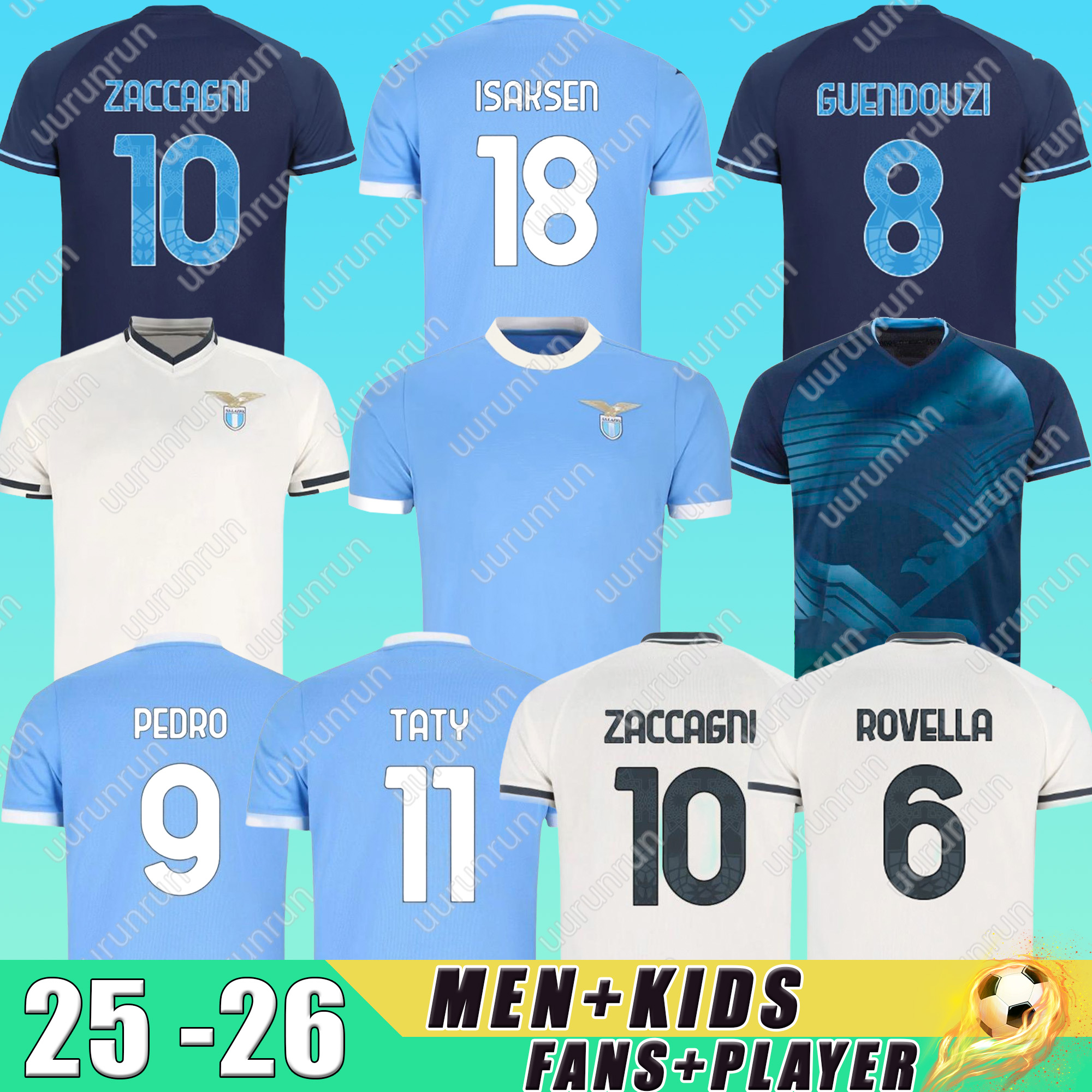 2025 2026 Societa Sportiva Lazio Soccer Jerseys ZACCAGNI TATY DIA ISAKSEN Football Shirts 25 26 GUENDOUZI LAZZARI ROVELLA VECINO PEDRO Football Shirts Men Kids Kits