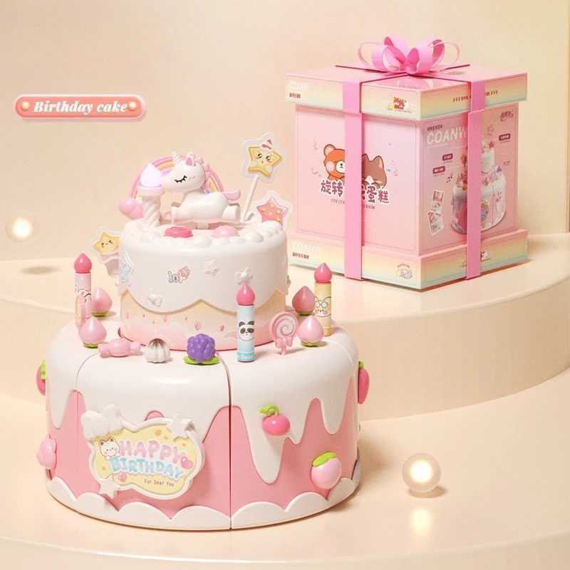 Children House Play Kitchen Toys Simulation Birthday Cake Cutting Food Game Kids Role Pretend Play Interactive Educational Toy C250922