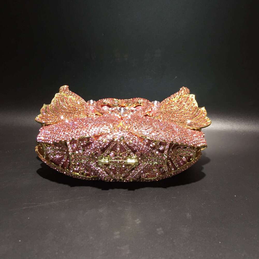 Designer Luxury Chain New Product Hot Sale Ladies Purse Crystal Stone Evening Bags Lady Purses Design Swan Clutch Bag